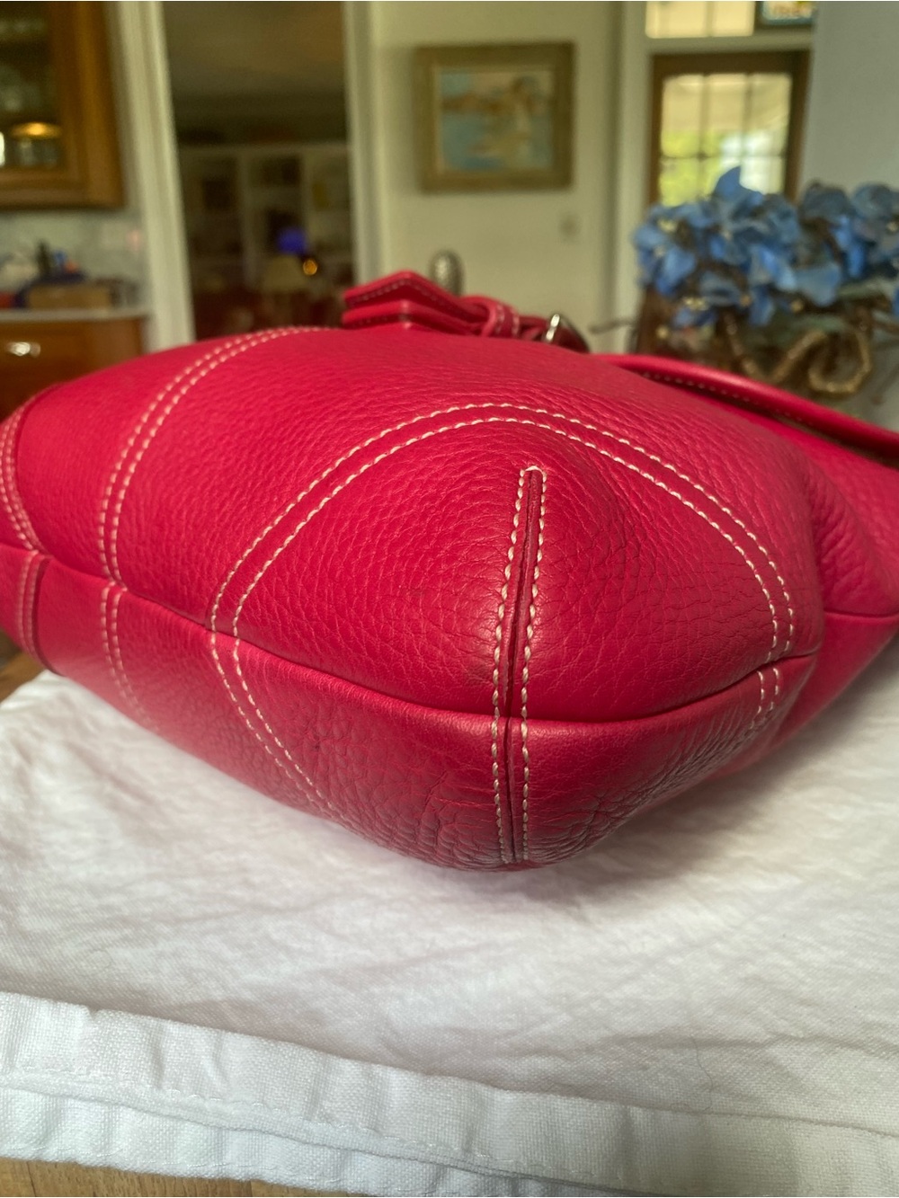 Coach Soho Pink Pebbled Leather Shoulder Bag Hobo EUC Adj Strap Y2K Buckle 4296 - Picture 4 of 10